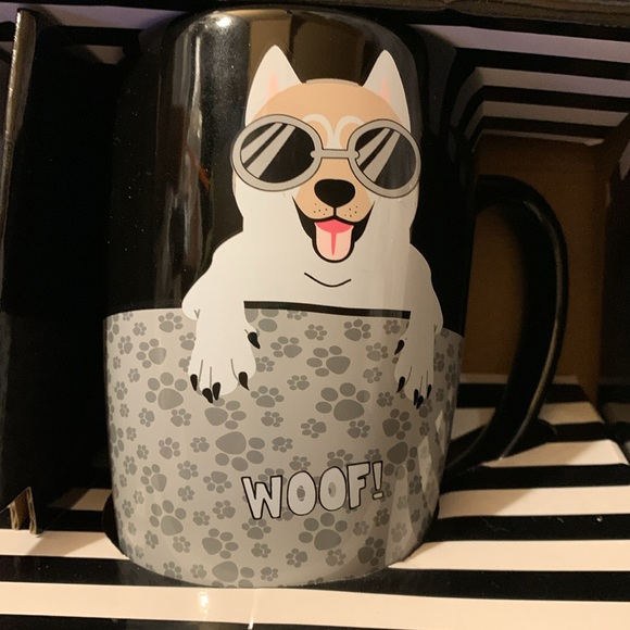 SIP OF ART Pounce & Fetch Furry Friends Ceramic Dog Mugs Set Pink Gray Gift Box - Picture 4 of 9